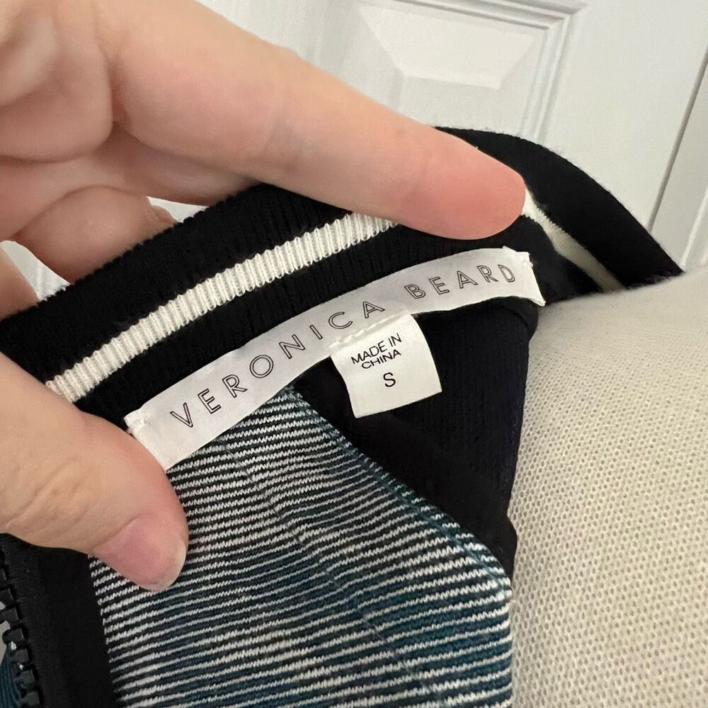 Veronica Beard Jacquard Palm Tropical Print Long Sleeve Bodycon Dress Small - Picture 5 of 6